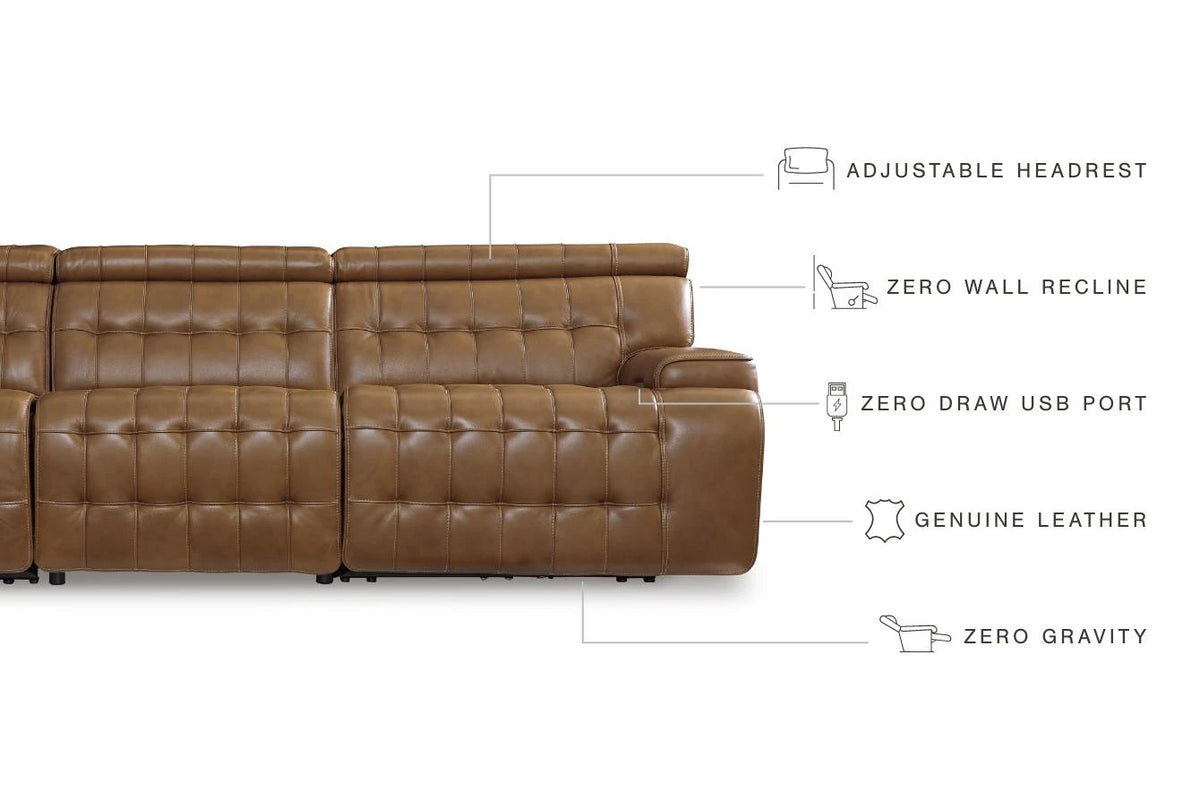 Temmpton Power Leather Reclining Modular Sofa