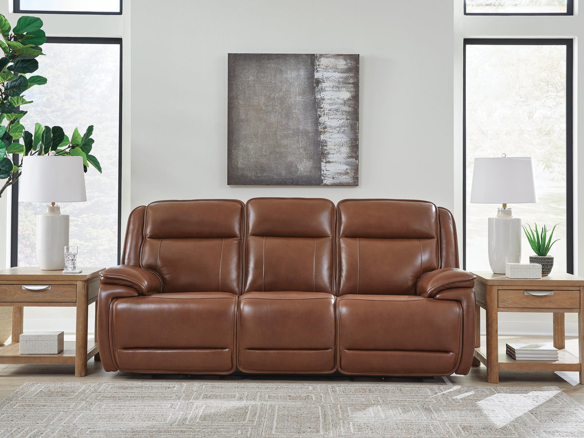 Healy Pier Dual Power Leather Reclining Sofa