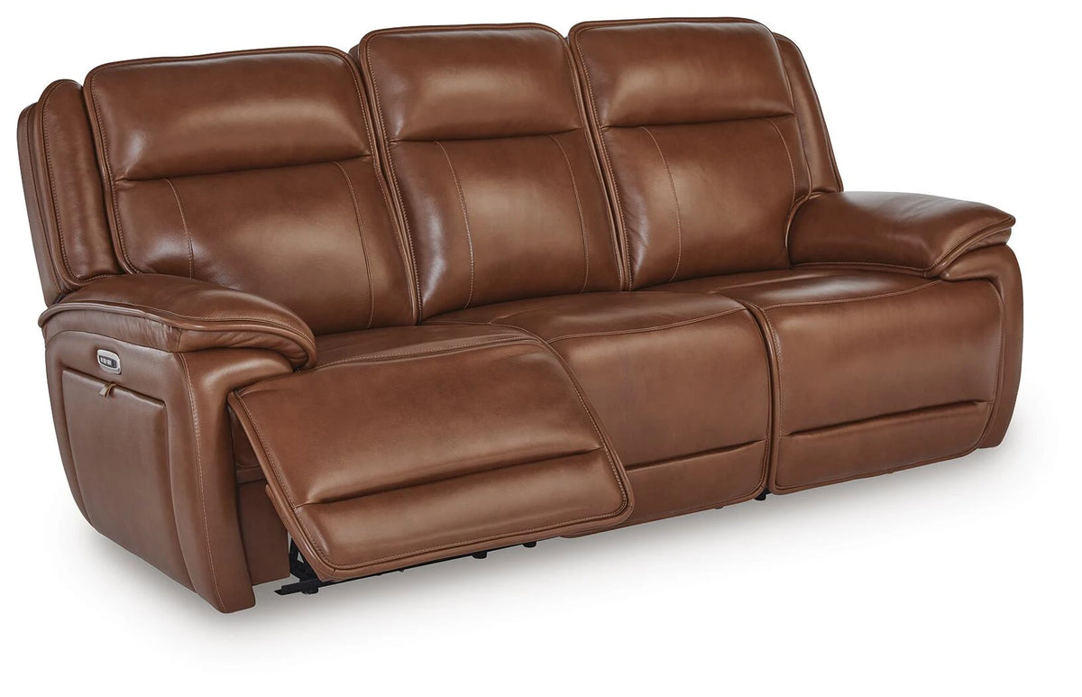 Healy Pier Dual Power Leather Reclining Sofa