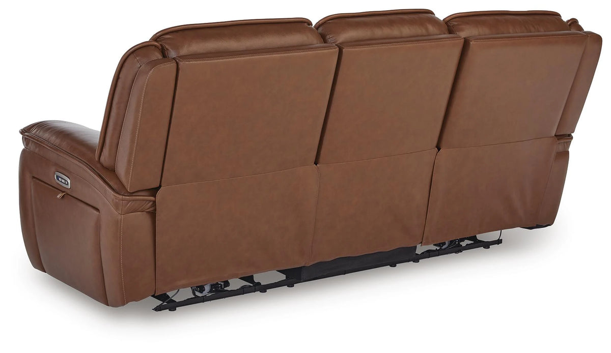 Healy Pier Dual Power Leather Reclining Sofa