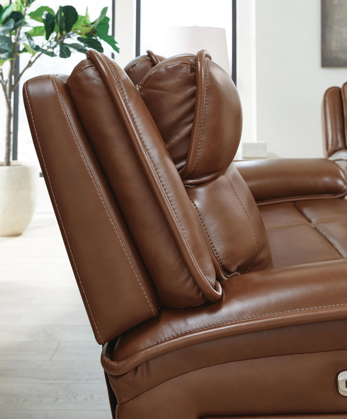 Healy Pier Dual Power Leather Reclining Sofa