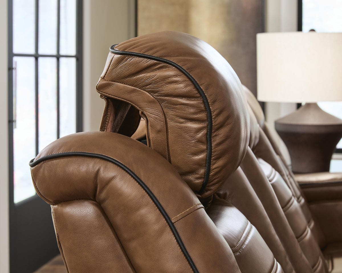 Gruaro Dual Power Leather Reclining Sofa