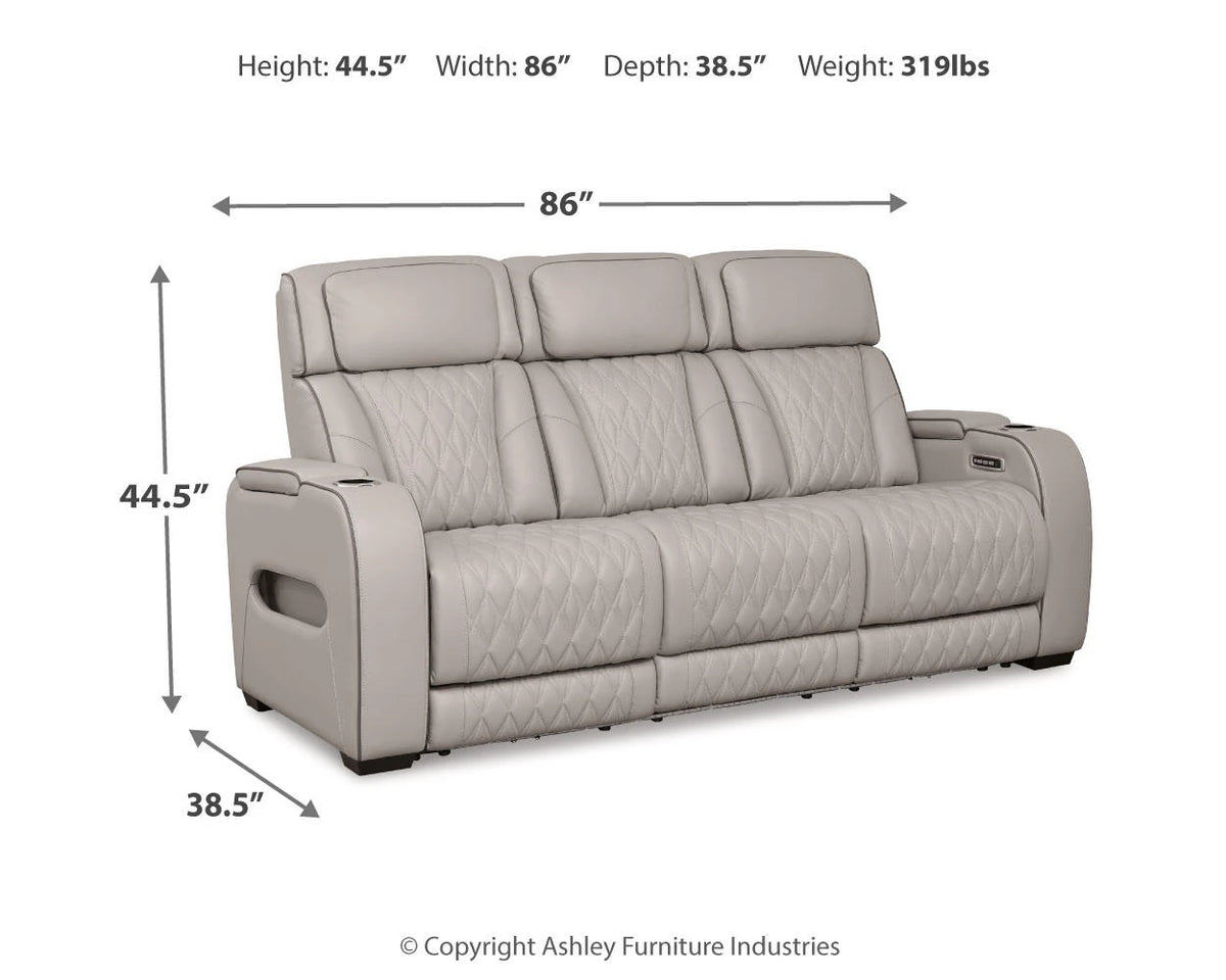Boyington Dual Power Leather Reclining Sofa